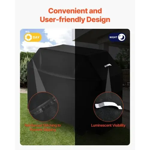 VEVOR Grillabdeckung Abdeckhaube Abdeckplane Grillhaube (1524 mm) für Außengrills, wasserdicht & wetterbeständig, strapazierfähiges 600D-Polyester, einfaches An- und Ausziehen, mit Klettbändern – Bild 4
