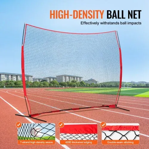 VEVOR Barrikaden-Backstop-Netz, 393 x 140 x 275 cm Ballsport-Absperrnetz, Tragbare Übungsausrüstung mit Tragetasche, Schutzschirm für Baseball-, Softball-, Lacrosse-, Fußball- und Hockeytraining – Bild 2