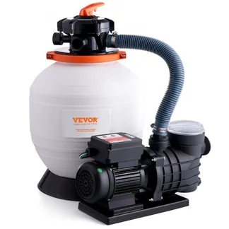 VEVOR Sandfilterpumpe für Aufstellpools, 350 mm, 13.000 l/h, 450 W Schwimmbadpumpensystem und Filter-Kombiset mit 6-Wege-Mehrwegeventil und Siebkorb, für private und gewerbliche Pools VEVOR Sandfilterpumpe für Aufstellpools, 350 mm, 13.000 l/h, 450 W Schwimmbadpumpensystem und Filter-Kombiset mit 6-Wege-Mehrwegeventil und Siebkorb, für private und gewerbliche Pools
