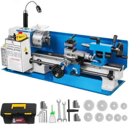 VEVOR Präzisions-Tisch-Mini-Metallfräsmaschine, Drechselbank 550 W, drechselbank bohrmaschine mit variabler Drehzahl, drehmaschine, Nylongetriebe mit 50-2500 U / min und beweglicher Lampe VEVOR Präzisions-Tisch-Mini-Metallfräsmaschine, Drechselbank 550 W, drechselbank bohrmaschine mit variabler Drehzahl, drehmaschine, Nylongetriebe mit 50-2500 U / min und beweglicher Lampe