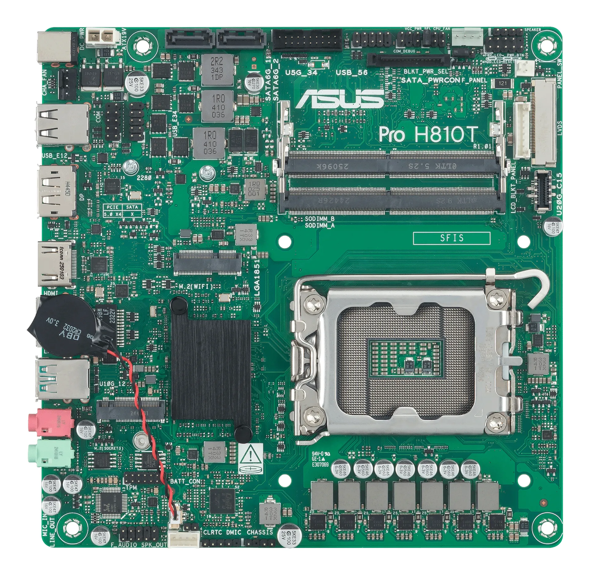 ASUS Pro H810T-CSM Intel H810 LGA 1851 (Socket V1) mini ITX ASUS Pro H810T-CSM Intel H810 LGA 1851 (Socket V1) mini ITX