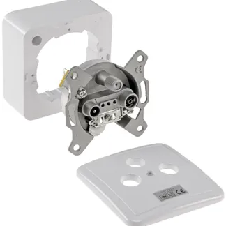 Antennendose TV, Radio + Sat inkl. Aufputz-/Unterputzrahmen Antennendose TV, Radio + Sat inkl. Aufputz-/Unterputzrahmen