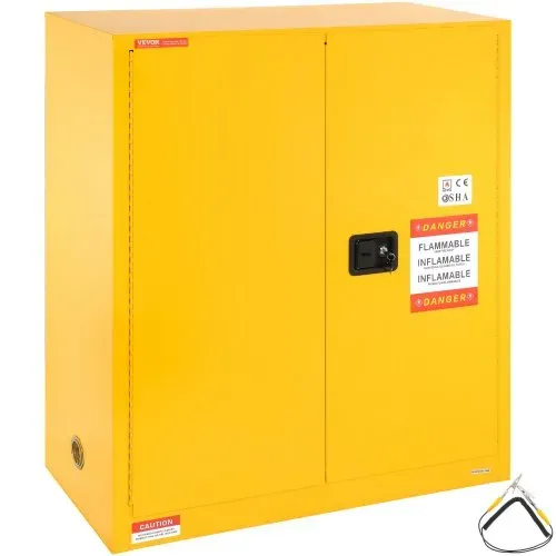 VEVOR Sicherheitsschrank für brennbare Flüssigkeiten, 128,7 L, Lagerschrank für brennbare Flüssigkeiten aus Kaltgewalztem Stahl, 1095 x 460 x 1273mm, Schrank mit einem verstellbaren Regal – Bild 8