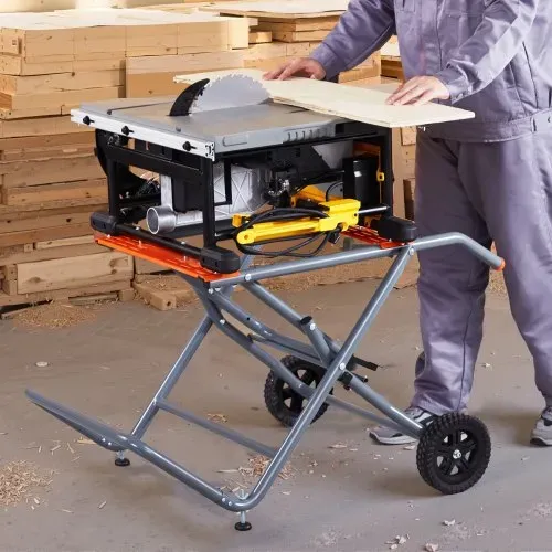 VEVOR Tischkreissägenständer, 158 kg Tragkraft, rollender, faltbares Untergestell mit 8 Zoll Gummirädern, einfache Lagerung, universell für die meisten Marken von Tischkreissägen, 1100x760x620 mm – Bild 7