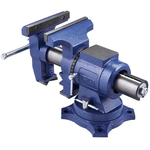 VEVOR Hochleistungs-Schraubstock, 165 mm Backenbreite, 125 mm max. Backenöffnung, Mehrzweck-Schraubstock aus Sphäroguss mit Amboss, 360° schwenkbarer Basiskopf, 75 mm Ausladung, 24,98 kN Klemmkraft – Bild 10
