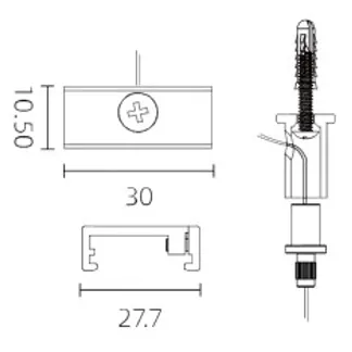 Powergear Mini 1PH und 48V DECKENMONTAGE MIT Seil, Schwarz, 1,5 meter Powergear Mini 1PH und 48V DECKENMONTAGE MIT Seil, Schwarz, 1,5 meter
