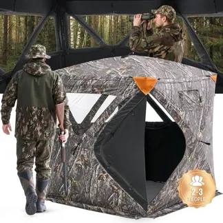 VEVOR Jagdzelt Jagdversteck Bodenzelt Pop-Up-Hirschversteck für 2–3 Personen zur Jagd mit Tragetasche, tragbares & belastbares Bodenversteck mit 3 horizontalen Fenstern 148 x 148 x 170 cm VEVOR Jagdzelt Jagdversteck Bodenzelt Pop-Up-Hirschversteck für 2–3 Personen zur Jagd mit Tragetasche, tragbares & belastbares Bodenversteck mit 3 horizontalen Fenstern 148 x 148 x 170 cm