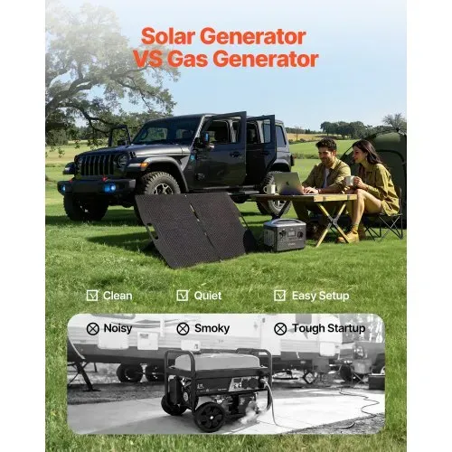 VEVOR Tragbare Powerstation, mit 100-W-Solarpanel, 600-W-Solargenerator, 493-Wh-LiFePO4-Akku-Backup & 7 Ausgängen, Notstromaggregat, Ideal für Notfälle zu Hause, Camping & Wohnmobilreisen – Bild 2