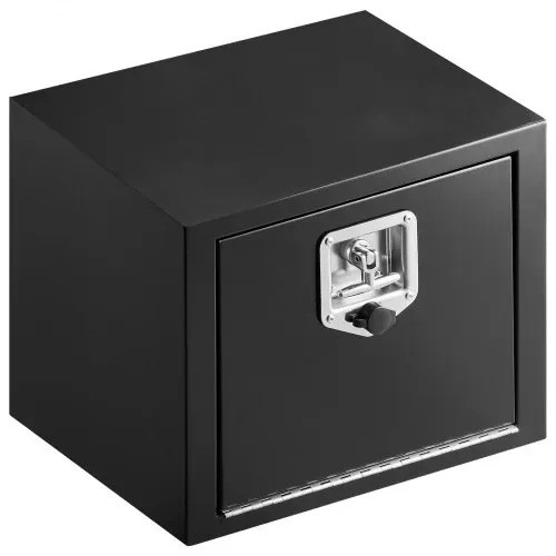 VEVOR Lkw Unterbaubox 457 x 305 x 356 mm Unterflur Staukasten Kaltgewalzter Stahl Wasserdichter Werkzeugkasten mit T-Griff Schloss für Lkw Anhänger Transporter Werkzeugkiste Unterflurkasten Schwarz – Bild 8