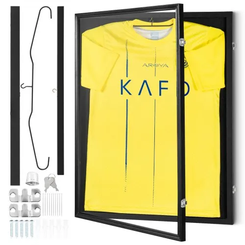 VEVOR Trikot-Präsentationsrahmen 590x790x40mm abschließbare Schattenbox für Sporttrikots mit 98 % UV-Schutz PC-Glas und Kleiderbügeln für Baseball- Basketball- Football- Hockey-Trikots und -Uniformen VEVOR Trikot-Präsentationsrahmen 590x790x40mm abschließbare Schattenbox für Sporttrikots mit 98 % UV-Schutz PC-Glas und Kleiderbügeln für Baseball- Basketball- Football- Hockey-Trikots und -Uniformen