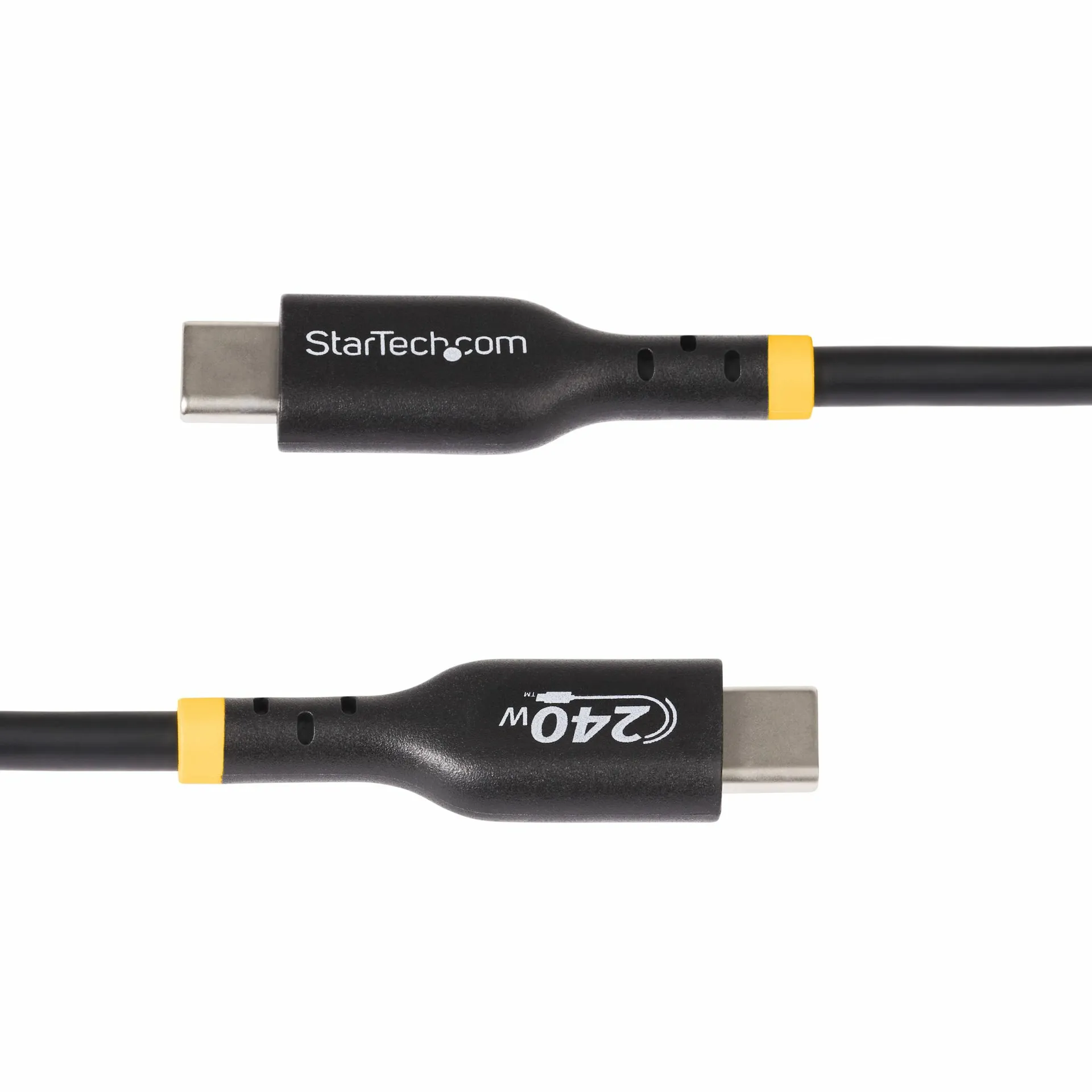 StarTech.com 2m USB-C-Ladekabel, Laden und Synchronisieren, 240W (5A) Power Delivery EPR, USB 2.0 Laptop-Ladekabel, USB-IF-zertifiziert, TPE-Mantel, Schwarz - USB C Ladekabel – Bild 4