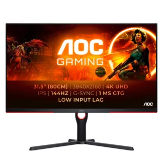 AOC G3 U32G3X/BK LED display 80 cm (31.5″) 3840 x 2160 Pixel 4K Ultra HD Schwarz, Rot AOC G3 U32G3X/BK LED display 80 cm (31.5″) 3840 x 2160 Pixel 4K Ultra HD Schwarz, Rot