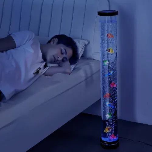 VEVOR Lavalampe mit 10 schwimmenden Fischen, 100 cm, Blasenlichtlampe, 16 Farbwechsel-Lichteffekte, Fernbedienung, Stimmungslicht, Aquarium Nachtlicht für Schlafzimmer, Wohnzimmer, Heimdekoration – Bild 7