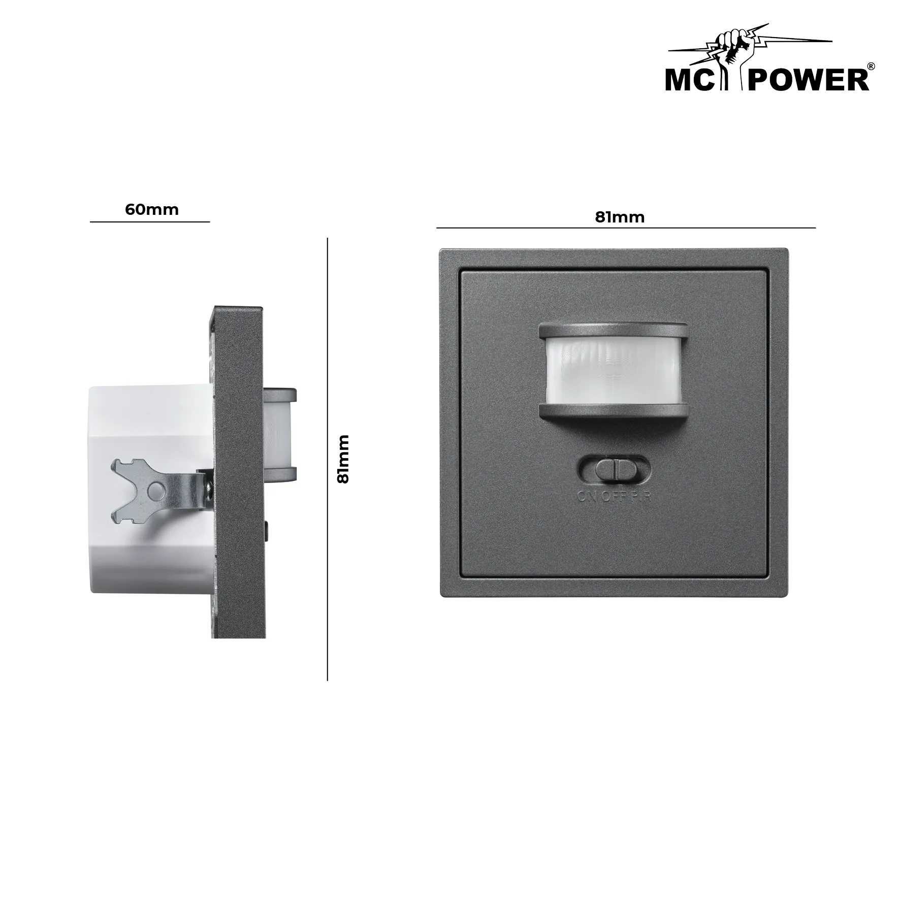 Unterputz IR Bewegungsmelder McPower ''Shallow'' 160°, 750W, LED geeignet – Bild 3