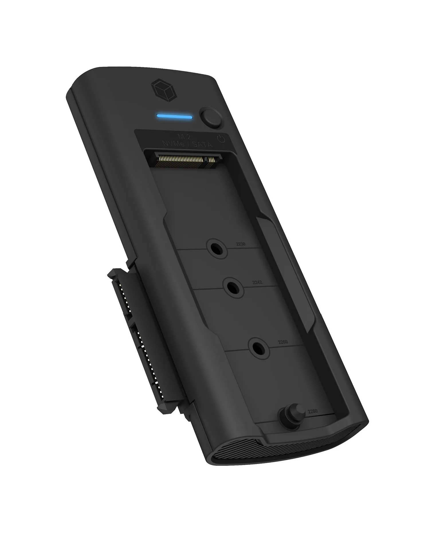 ICY BOX IB-180MS-C31 SSD Docking 1x 2,5"/3,5" & 1x M.2 PCIe NVMe zu USB 3.2 Gen 2 10 Gbit/s, Werkzeuglos, ohne Netzteil, Kunststoff, schwarz – Bild 7