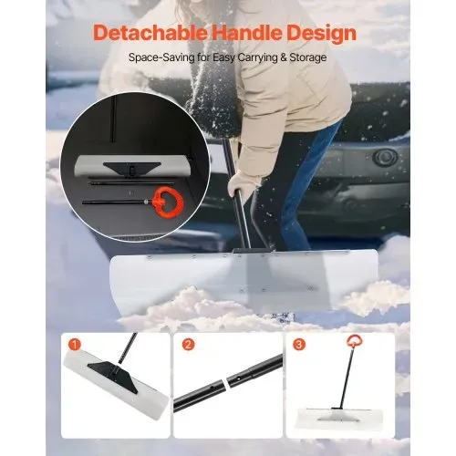 VEVOR Schneeschaufel, 915x1250mm Schneeräumer mit ergonomischem Griff, HDPE-Schaufelblatt, Schneeräumwerkzeug, tragbarer Schneeschieber zum Reinigen von Einfahrten, Treppen und Gehwegen – Bild 4