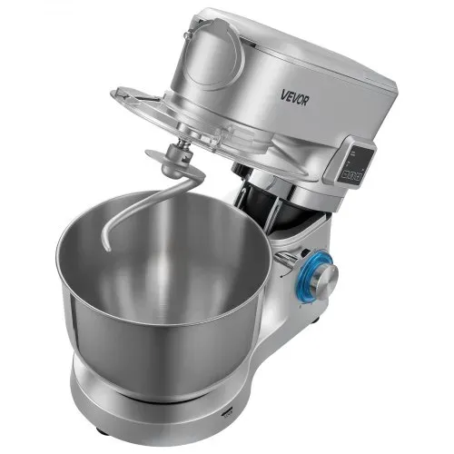 VEVOR multifunktionale Küchenmaschine elektrisch 1500 W mit Edelstahlschüssel (5,7 L) & Mixbecher (1,5 L), Knetmaschine Teigmixer mit 6+P Geschwindigkeiten & Knethaken & Schneebesen & Rührbesen – Bild 9