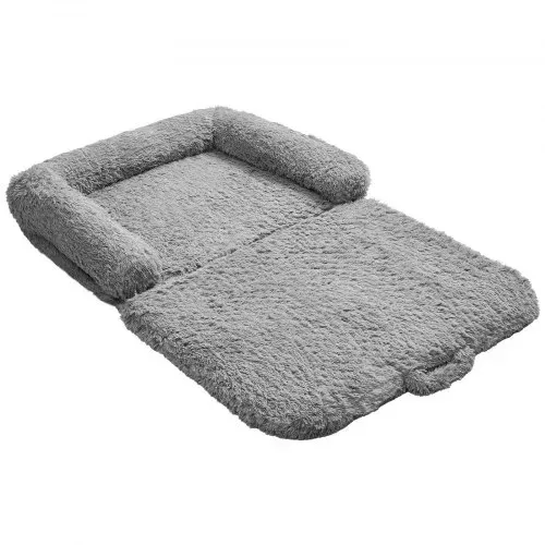 VEVOR Hundebett für Menschen & Hunde, 181x111x24cm, Memory-Schaum-Hundebett in Menschengröße, mit Seitentasche, Griff & Reißverschluss, abnehmbarer, maschinenwaschbarer Bezug, Hochflor, Dunkelgrau – Bild 9