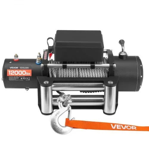 VEVOR Elektrische Seilwinde, 5400 kg, 12 V DC Elektrowinde mit 24 m Stahlseil, kabellose & kabelgebundene Fernbedienung, IP55 Offroadwinde zum Abschleppen von SUV, Jeep, Anhänger, Boot, Geländewagen – Bild 8