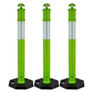 VEVOR Verkehrsleitpfosten Leitpfosten 3 Stk. (114 cm) mit beschwertem Sockel & Reflektorstreifen, Leitpfosten für Baustellen, Parkplätze, Absperrpfosten zur Steuerung von Menschenmengen, Grün VEVOR Verkehrsleitpfosten Leitpfosten 3 Stk. (114 cm) mit beschwertem Sockel & Reflektorstreifen, Leitpfosten für Baustellen, Parkplätze, Absperrpfosten zur Steuerung von Menschenmengen, Grün