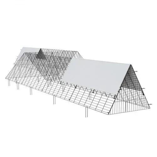VEVOR Hühnertunnel, 729 x 200 x 61,5 cm Hühnerstall für den Hof, tragbare Freilaufgehege für draußen mit Eckrahmen, 2 Sets, geeignet für Hühner, Enten, Kaninchen – Bild 9