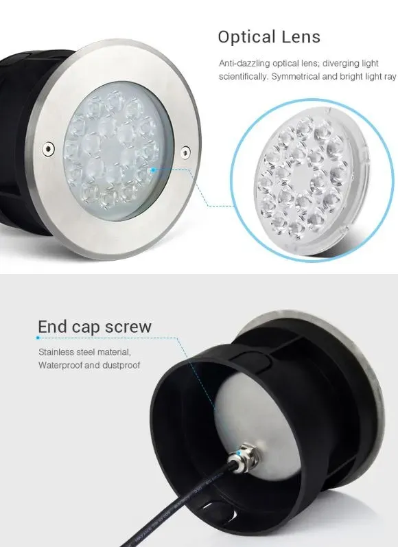 MiBoxer SYS-RD2 LED Subordinate Bodeneinbaustrahler 9W RGB+CCT mit Funk und WLAN – Bild 8