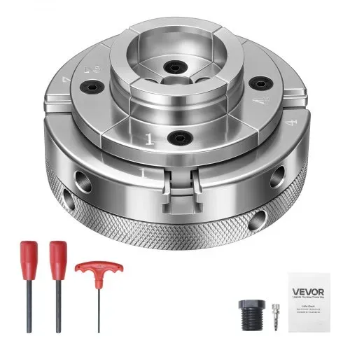 VEVOR 4 Zoll Drechselfutter 4 Backen Zentrierfutter mit 1 Zoll x 8 TPI Gewinde & Adapter, Vernickelte Oberfläche Spannbacken Hochfester Stahl, Spreizen und Klemmen für die Holzbearbeitung – Bild 8
