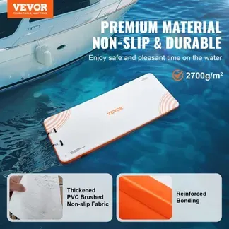 VEVOR Aufblasbares Schwimmdock, 4,57 x 1,82 m, Dockplattform, rutschfeste Wasserschwimmdockmatte mit tragbarer Tragetasche und abnehmbarer Leiter, schwimmende Plattform-Inselfloß für Pool, Strand VEVOR Aufblasbares Schwimmdock, 4,57 x 1,82 m, Dockplattform, rutschfeste Wasserschwimmdockmatte mit tragbarer Tragetasche und abnehmbarer Leiter, schwimmende Plattform-Inselfloß für Pool, Strand