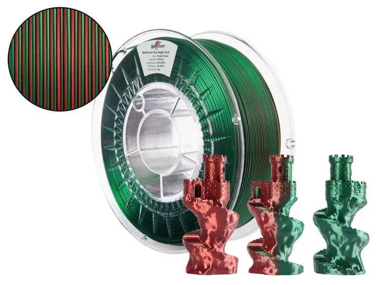 Filament Spectrum · PLA Magic SILK · FOREST FLAME · 1.75mm · 1kg Filament Spectrum · PLA Magic SILK · FOREST FLAME · 1.75mm · 1kg
