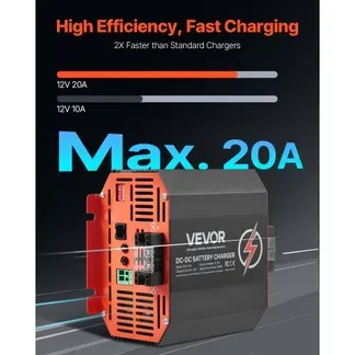 VEVOR 12 V 20 A DC/DC-Ladegerät, 250 W, Ideal für Blei-Säure-, Lithium-, AGM-, GEL- und Nassbatterien, intelligentes mehrstufiges Laden, für Wohnmobile, Nutzfahrzeuge, Boote, Yachten VEVOR 12 V 20 A DC/DC-Ladegerät, 250 W, Ideal für Blei-Säure-, Lithium-, AGM-, GEL- und Nassbatterien, intelligentes mehrstufiges Laden, für Wohnmobile, Nutzfahrzeuge, Boote, Yachten