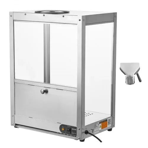 VEVOR Kommerzielle Nacho-Maschine 80 L, Elektrischer Chip-Wärmer 300 W mit Heizplatte & Wärmelampe & Ablenkplatte, Nacho-Chip-Wärmer aus Edelsstahl für Popcorn Kartoffelchips Erdnusschips – Bild 8
