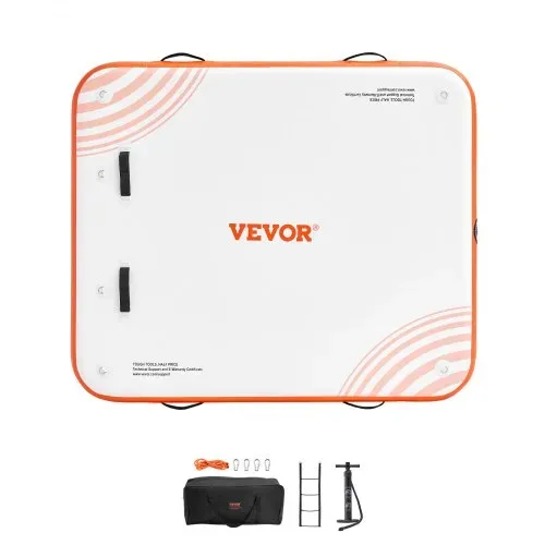 VEVOR Aufblasbares Schwimmdock, 1,82 x 1,52 m Dockplattform, rutschfeste Wasserschwimmdockmatte mit tragbarer Tragetasche und abnehmbarer Leiter, schwimmende Plattform-Inselfloß für Pool, Strand, Meer – Bild 8