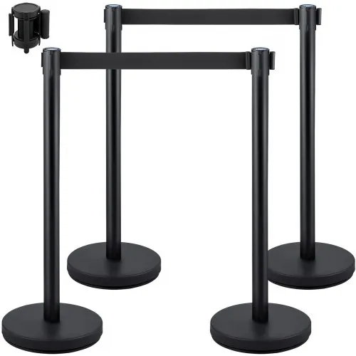 VEVOR Personenleitsystem 4 Ständer, 90 cm Gesamthöhe VIP Absperrung mit Vierwegadapter, Abgrenzungsständer, Absperrständer mit 2 M Länge Gürtel für Airport Flughafen, Ständer Stahl und Eisen, Schwarz VEVOR Personenleitsystem 4 Ständer, 90 cm Gesamthöhe VIP Absperrung mit Vierwegadapter, Abgrenzungsständer, Absperrständer mit 2 M Länge Gürtel für Airport Flughafen, Ständer Stahl und Eisen, Schwarz