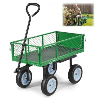VEVOR Bollerwagen 226,8 kg Tragkraft, Gartenwagen mit Sitz & PU-Rädern, Transportwagen mit Werkzeugablage & Verstellbarem Griff, Gerätewagen für Rasen, Terrasse, Garten & Grünflächen, VEVOR Bollerwagen 226,8 kg Tragkraft, Gartenwagen mit Sitz & PU-Rädern, Transportwagen mit Werkzeugablage & Verstellbarem Griff, Gerätewagen für Rasen, Terrasse, Garten & Grünflächen,