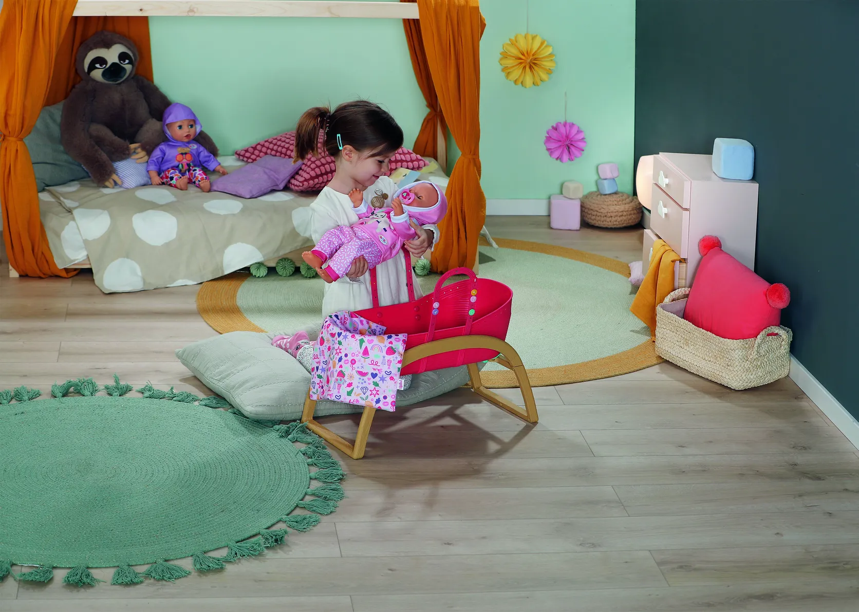 BABY born 3 in 1 Pinplay Bassinet Puppenbett/Kinderbett – Bild 7