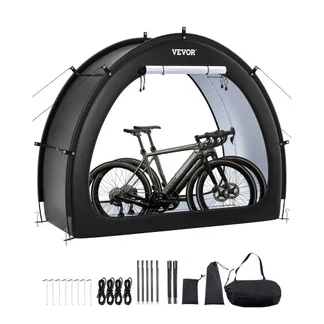 VEVOR Fahrradzelt, 1 bis 2 Fahrräder, geräumige Fahhrradgarage mit belüftetem Fenster, fächerförmige Fahrradschuppe mit hochfestem Fiberglas & Doppelreißverschlüssen, 1706x2011x792 mm VEVOR Fahrradzelt, 1 bis 2 Fahrräder, geräumige Fahhrradgarage mit belüftetem Fenster, fächerförmige Fahrradschuppe mit hochfestem Fiberglas & Doppelreißverschlüssen, 1706x2011x792 mm