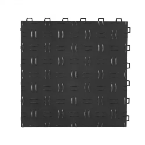 VEVOR Garagen-Bodenbeschläge, 305 x 305 x 13,4 mm, 50er-Set Industrieboden, rutschfeste doppelseitige Struktur-Garagenboden, für Garagen, Keller, Reparaturwerkstätten, Schwarz – Bild 9