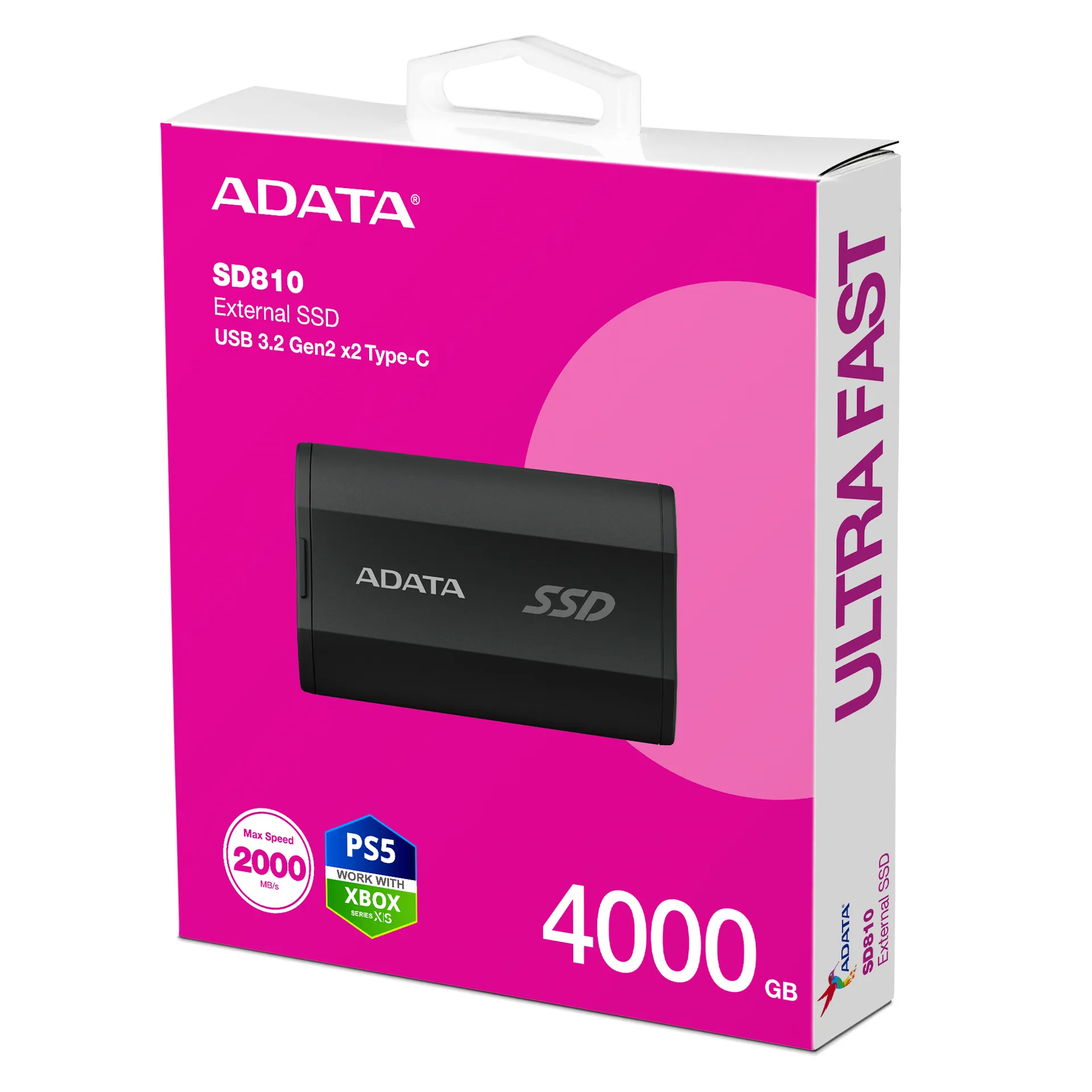 ADATA SD810 4 TB USB Typ-C USB 3.2 Gen 2x2 Schwarz – Bild 6