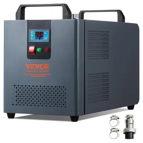 VEVOR Industrieller Wasserkühler, KH-6000, 200 W industrielles Wasserkühler-Kühlsystem mit Kompressor, 12 l Wassertankkapazität, 7,8 l/min max. Durchflussrate, für Kühlmaschine für CO2-Lasergravurmaschinen VEVOR Industrieller Wasserkühler, KH-6000, 200 W industrielles Wasserkühler-Kühlsystem mit Kompressor, 12 l Wassertankkapazität, 7,8 l/min max. Durchflussrate, für Kühlmaschine für CO2-Lasergravurmaschinen