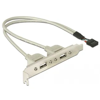 USB 2.0 Slotblende, 10 Pin Header > 2x USB-A Buchse USB 2.0 Slotblende, 10 Pin Header > 2x USB-A Buchse