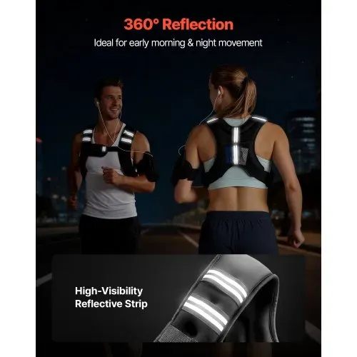 VEVOR Gewichtsweste 2,79 kg Trainingsweste mit Reflektorstreifen, Verstellbarer Schnalle & Praktischen Aufbewahrungstaschen, Fitnessweste für Krafttraining, Laufen, Joggen, Fitness & Muskelaufbau – Bild 4