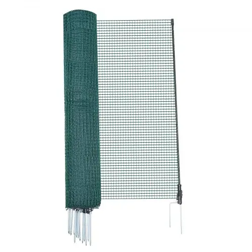 VEVOR Begrenzungszaun 15x0,9 m, Weidezaun aus PE, Mobiler Hundezaun mit Doppelspitzenpfählen & Abspannseilen, Hühnerzaun, Gartenzaun, Campingzaun für Hunde, Hühner, Pflanzen, Außenbereiche – Bild 8