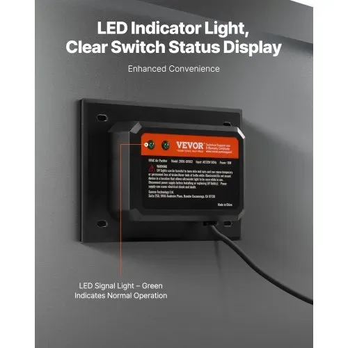 VEVOR HVAC-Luftreiniger für das ganze Haus, 18 W, 175 mm, UV-UVC-Licht im Kanal für Klimaanlagenkanäle, Luftwäscher mit 2 Ersatzbirnen, HVAC-UV-Lampen, Air Purifier für Klimaanlagen – Bild 3