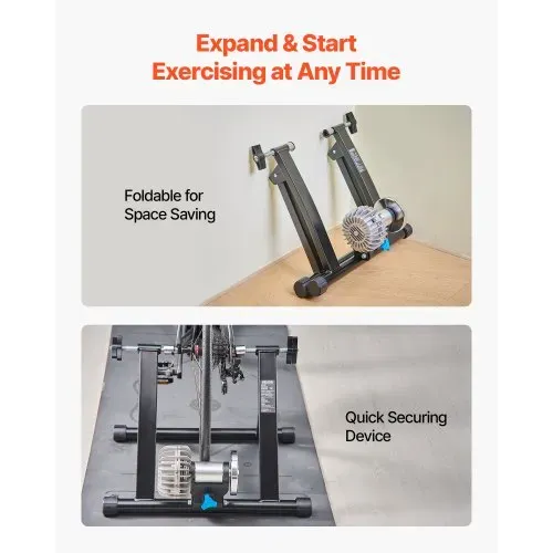 VEVOR Fahrrad Rollentrainer Fahrradtrainer für 660,4-736,6 mm / 700C-Räder, klappbarer Radtrainer Heimtrainer mit Schnellspanner & Vorderradunterlage, 150 kg belastbar, Fahrradfahren Heimtraining – Bild 4