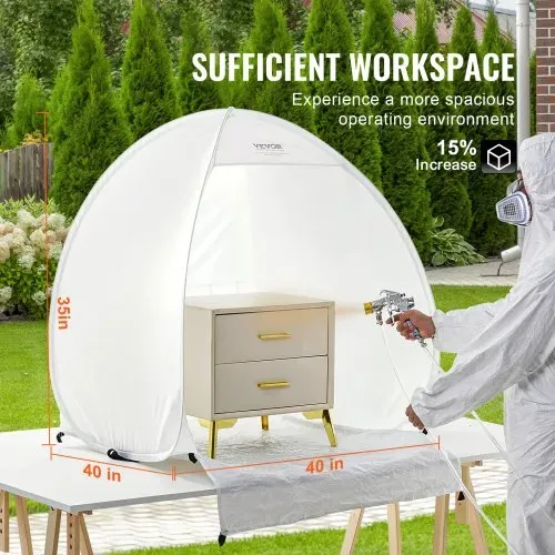 VEVOR Sprühfarben-Unterstand, 40 x 35 x 40 Zoll, tragbares Pop-Up-Sprühfarbenzelt mit integriertem Boden, Abluftfenster und Aufbewahrungstasche, faltbare Lackierkabine für Möbel, DIY-Hobby-Werkzeug-Malstation – Bild 2