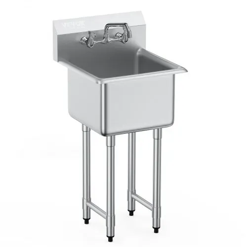 VEVOR Edelstahl Spültisch Gewerbliche Spülbecken 457 x 381 x 1041 mm, Spülbecken Edelstahl mit Wasserhahn 104 kg Tragfähigkeit, Edelstahlspüle Spülbecken Waschbecken Küche Freistehendes Spülbecken VEVOR Edelstahl Spültisch Gewerbliche Spülbecken 457 x 381 x 1041 mm, Spülbecken Edelstahl mit Wasserhahn 104 kg Tragfähigkeit, Edelstahlspüle Spülbecken Waschbecken Küche Freistehendes Spülbecken