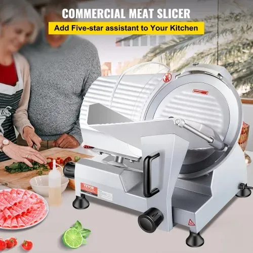VEVOR Kommerzieller Fleisch Allesschneider 240 W, Elektrische Aufschnittmaschine Lebensmittelschneider mit 25,4 cm-Kohlenstoffstahlklinge, 0–12 mm Einstellbare Dicke für Fleisch, Käse, Gemüse usw. VEVOR Kommerzieller Fleisch Allesschneider 240 W, Elektrische Aufschnittmaschine Lebensmittelschneider mit 25,4 cm-Kohlenstoffstahlklinge, 0–12 mm Einstellbare Dicke für Fleisch, Käse, Gemüse usw.