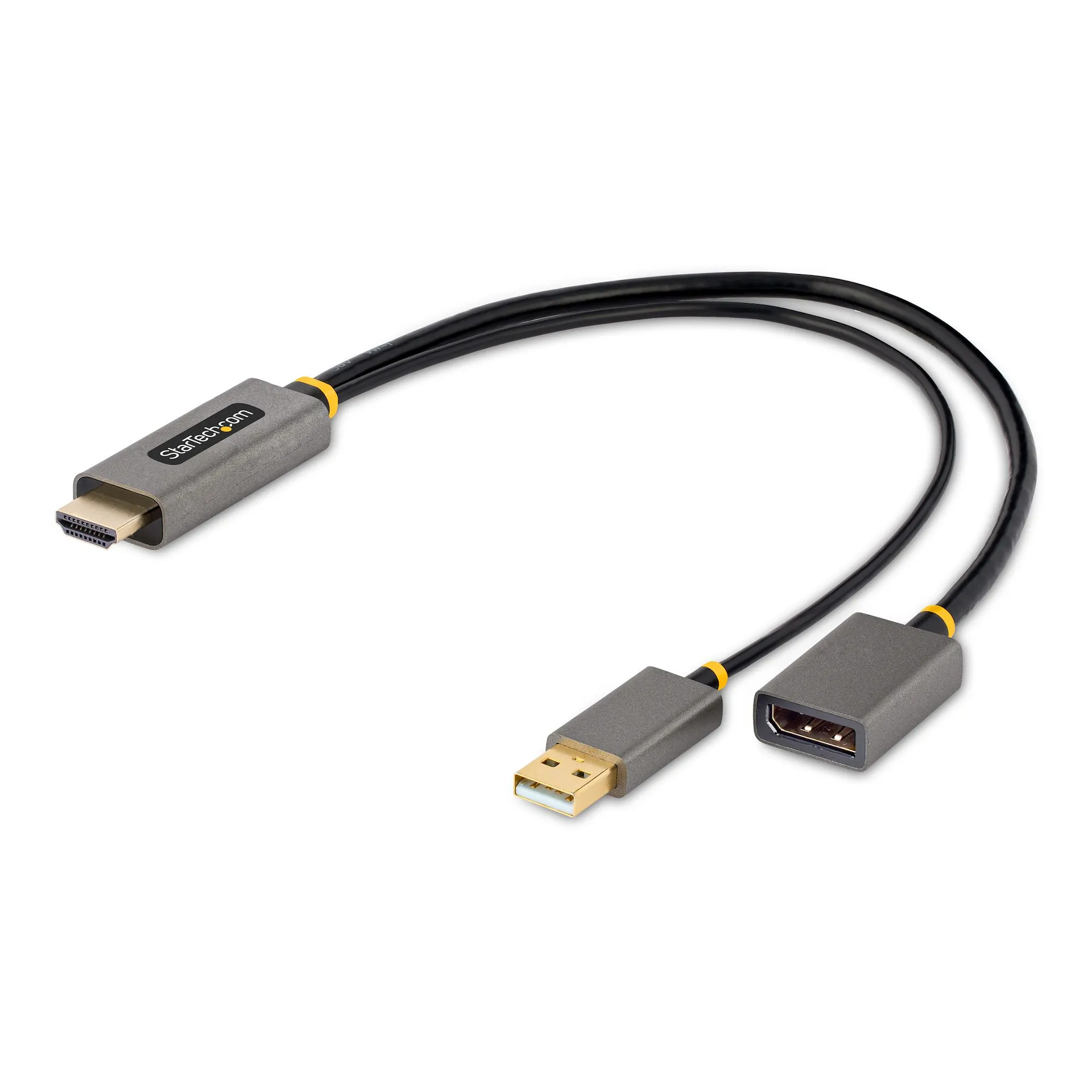 StarTech.com 30 cm HDMI auf DisplayPort Adapter/Kabel, Aktiver 4K 60Hz HDMI 2.0 auf DP 1.2 Konverter, HDR, USB Busbetrieben, HDMI Quelle zu DisplayPort Monitor für Laptops/PC StarTech.com 30 cm HDMI auf DisplayPort Adapter/Kabel, Aktiver 4K 60Hz HDMI 2.0 auf DP 1.2 Konverter, HDR, USB Busbetrieben, HDMI Quelle zu DisplayPort Monitor für Laptops/PC