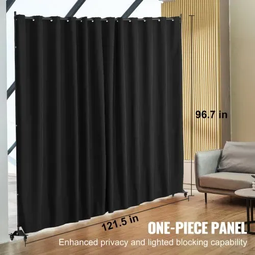 VEVOR Raumteiler Trennwand Paravent Stellwand Einzelpanel, Tragbarer Sichtschutz für Büro Schlafzimmer Esszimmer Arbeitszimmer Balkon, Raumtrenner Rollbar (308,5 x 45 x 245,5 cm), Schwarz VEVOR Raumteiler Trennwand Paravent Stellwand Einzelpanel, Tragbarer Sichtschutz für Büro Schlafzimmer Esszimmer Arbeitszimmer Balkon, Raumtrenner Rollbar (308,5 x 45 x 245,5 cm), Schwarz