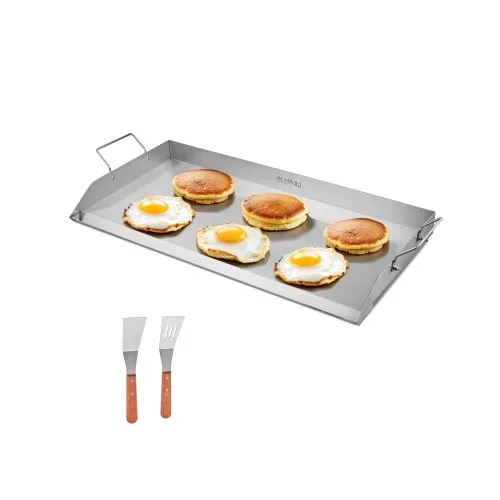VEVOR Grillplatte Grillpfanne Edelstahl universelle rechteckige Platte (809 x 370 mm) mit flacher Oberseite, Gasgrill-Grillplatte für BBQ-Grill Teppanyaki, tragbares Familienkochgeschirr mit Griff VEVOR Grillplatte Grillpfanne Edelstahl universelle rechteckige Platte (809 x 370 mm) mit flacher Oberseite, Gasgrill-Grillplatte für BBQ-Grill Teppanyaki, tragbares Familienkochgeschirr mit Griff